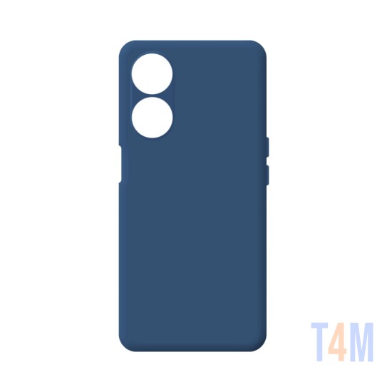 Capa de Silicone com Moldura de Câmera para Oppo A98 5G Azul Escuro